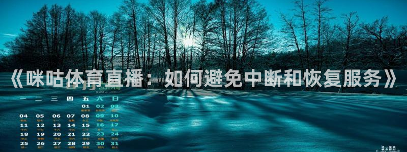 833体育直播：《咪咕体育直播：如何避免中断和恢复服务》